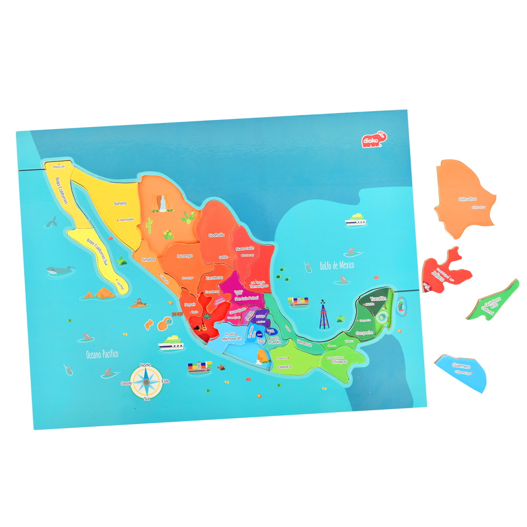 Rompecabezas Mapa De Mexico Didactico Educativo Escolar En Sexiz Pix 2872